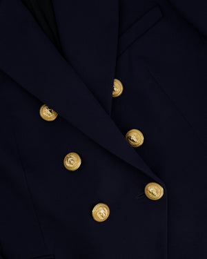 Balmain Navy Blazer Jacket with Gold Buttons Size FR 42 (UK 14) RRP £2,500