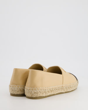 Chanel Beige & Black Leather Espadrilles Shoes Size EU 40 RRP £730