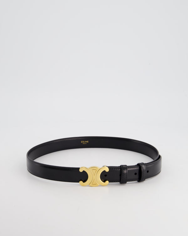 Celine Medium Tiomphe Belt in Taurillon Leather Black Size 75 RRP £485