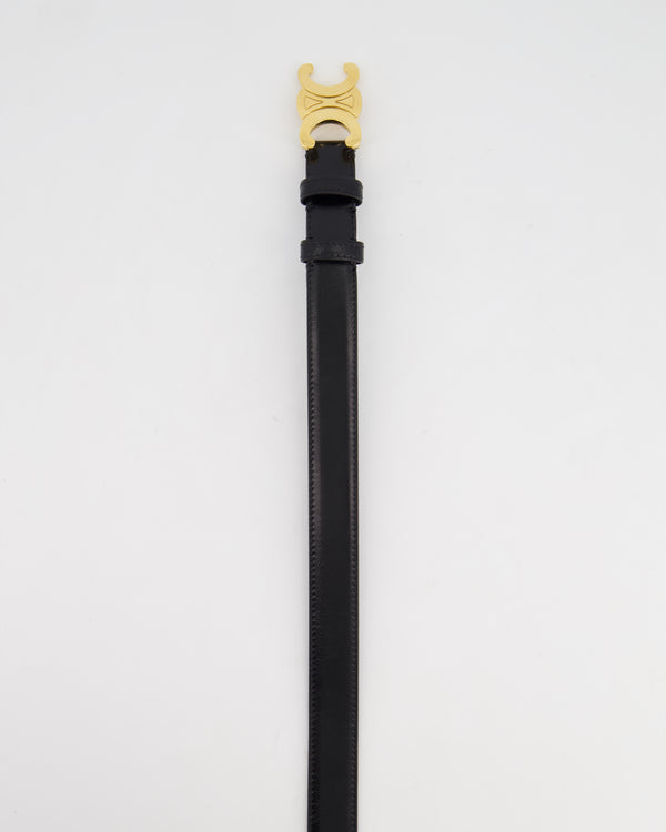 Celine Medium Tiomphe Belt in Taurillon Leather Black Size 75 RRP £485