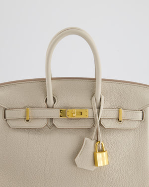 Hermès Birkin 25cm Bag in Beton Togo Leather and Gold Hardware