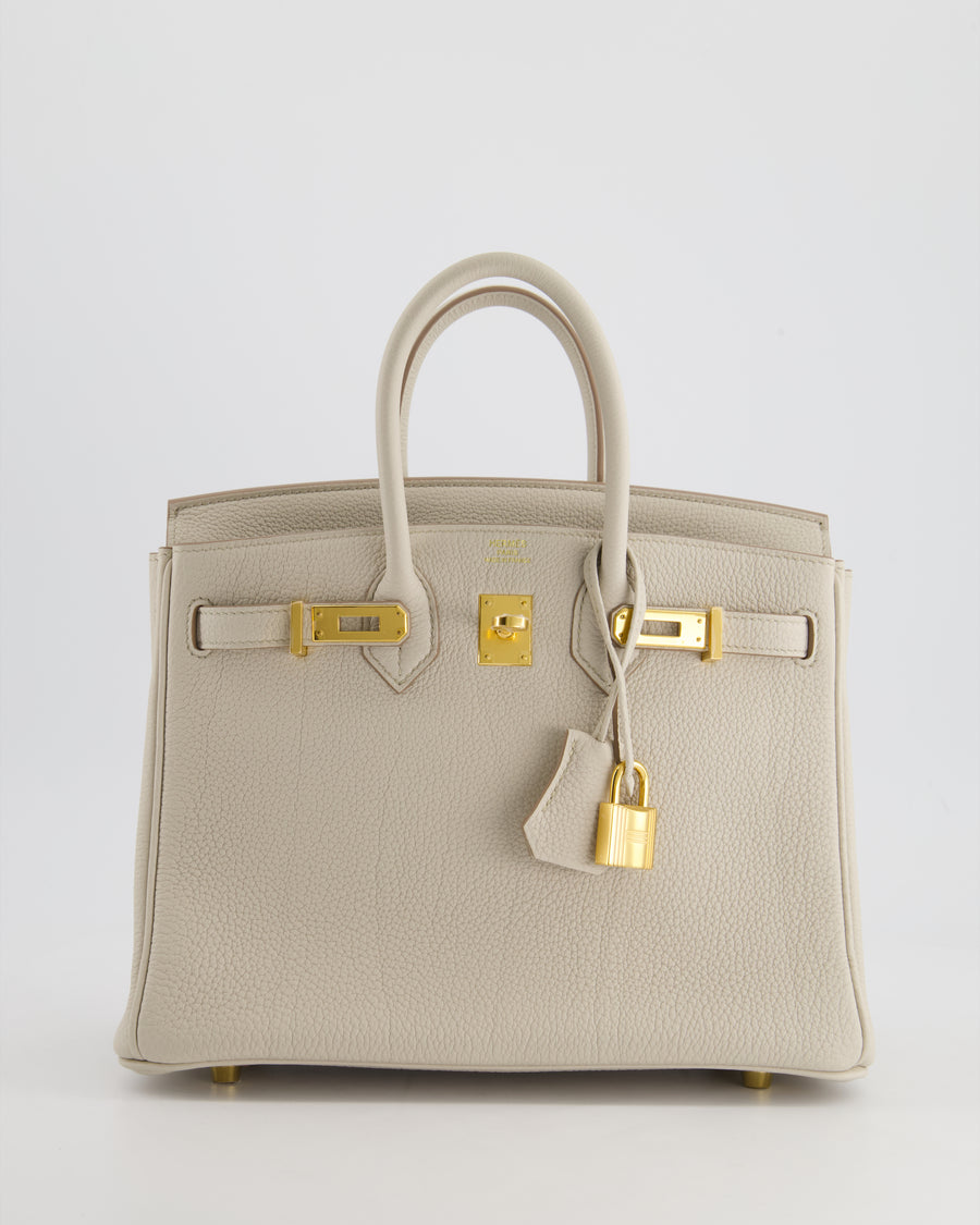 Hermès Birkin 25cm Bag in Beton Togo Leather and Gold Hardware