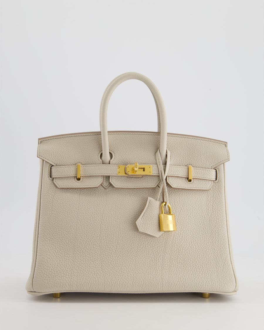 Hermès Birkin 25cm Bag in Beton Togo Leather and Gold Hardware