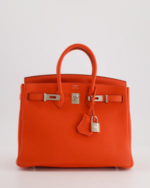 Hermès Birkin 25cm Bag in Capucine Togo Leather and Palladium Hardware