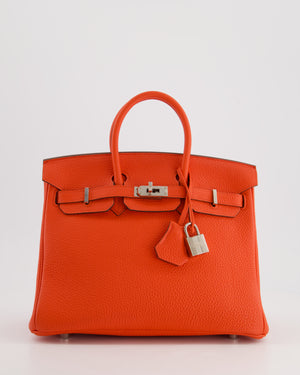 Hermès Birkin 25cm Bag in Capucine Togo Leather and Palladium Hardware