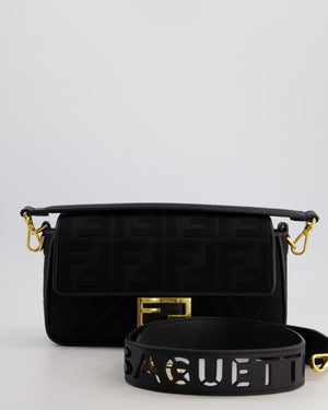 *Limited Edition* Fendi Black Fabric Baguette Bag with Gold Hardware RRP £2,550