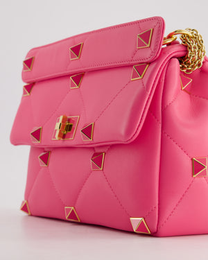 *LIMITED EDITION* Valentino Pink Roman Stud Large Bag In Nappa Leather with Gold Hardware RRP £2750