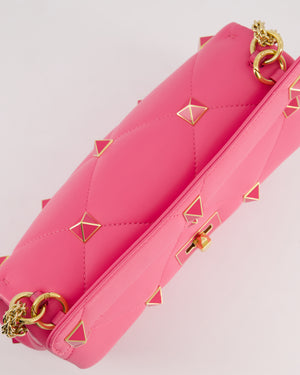 *LIMITED EDITION* Valentino Pink Roman Stud Large Bag In Nappa Leather with Gold Hardware RRP £2750