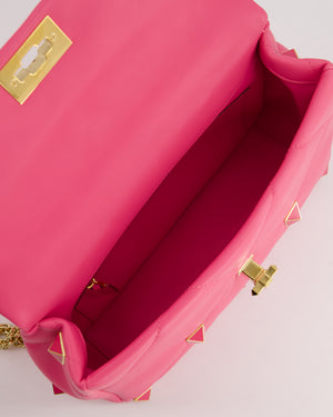 *LIMITED EDITION* Valentino Pink Roman Stud Large Bag In Nappa Leather with Gold Hardware RRP £2750