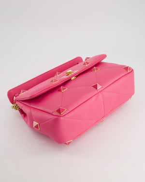 *LIMITED EDITION* Valentino Pink Roman Stud Large Bag In Nappa Leather with Gold Hardware RRP £2750