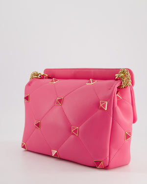 *LIMITED EDITION* Valentino Pink Roman Stud Large Bag In Nappa Leather with Gold Hardware RRP £2750