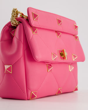 *LIMITED EDITION* Valentino Pink Roman Stud Large Bag In Nappa Leather with Gold Hardware RRP £2750