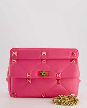 *LIMITED EDITION* Valentino Pink Roman Stud Large Bag In Nappa Leather with Gold Hardware RRP £2750