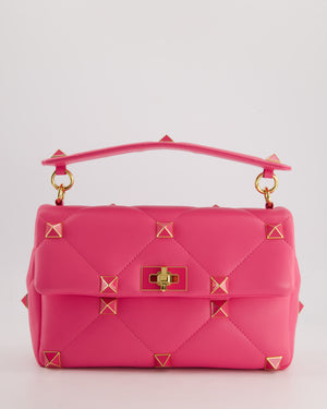 *LIMITED EDITION* Valentino Pink Roman Stud Large Bag In Nappa Leather with Gold Hardware RRP £2750