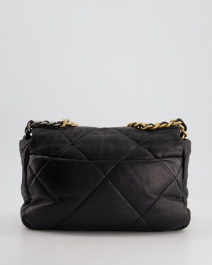 Chanel Black Small 19 Flap Bag in Goatskin Leather with Mixed Hardware