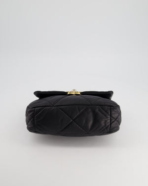 Chanel Black Small 19 Flap Bag in Goatskin Leather with Mixed Hardware