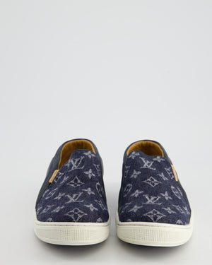 Louis Vuitton Blue Denim Monogram Slip On Trainers with Logo Detail EU 41