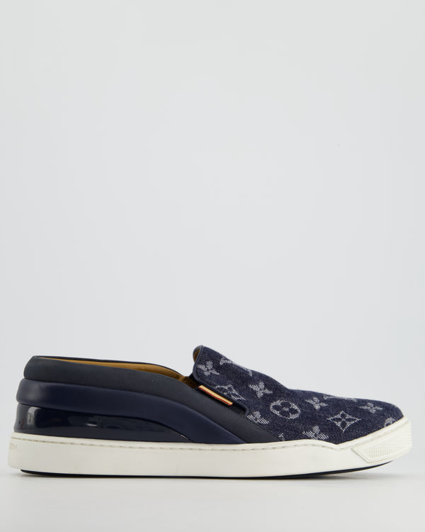 Louis Vuitton Blue Denim Monogram Slip On Trainers with Logo Detail EU 41