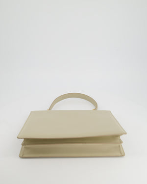 Celine Light Grey Large Clasp Bag in Box Calfskin with Brushed Gold Hardware