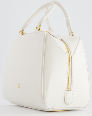 Givenchy White Mini Antigona Cube Bag with Gold Hardware