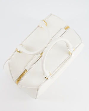 Givenchy White Mini Antigona Cube Bag with Gold Hardware