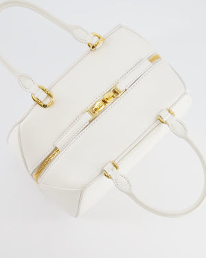 Givenchy White Mini Antigona Cube Bag with Gold Hardware