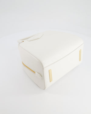 Givenchy White Mini Antigona Cube Bag with Gold Hardware