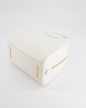 Givenchy White Mini Antigona Cube Bag with Gold Hardware