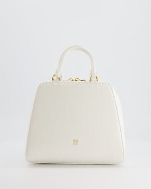 Givenchy White Mini Antigona Cube Bag with Gold Hardware