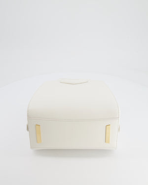 Givenchy White Mini Antigona Cube Bag with Gold Hardware