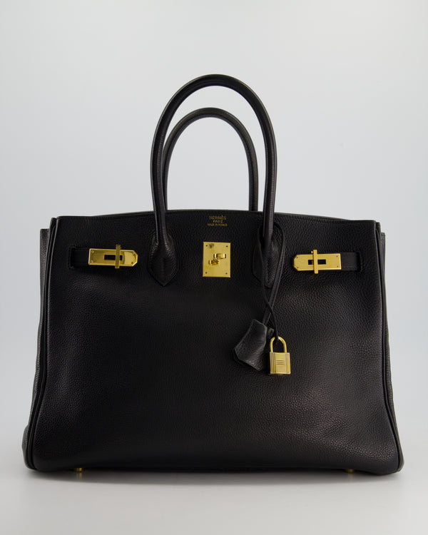 Hermès Vintage Birkin 35cm Retourne Bag in Black Togo Leather with Gold Hardware