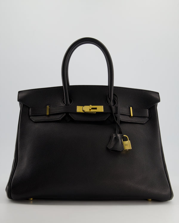 Hermès Vintage Birkin 35cm Retourne Bag in Black Togo Leather with Gold Hardware