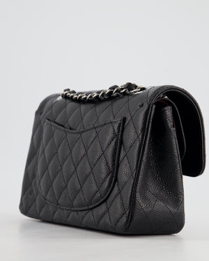 *HOT* Chanel Black Small Classic Double Flap Bag in Caviar Leather with Silver Hardware RRP £8,180