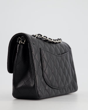 *HOT* Chanel Black Small Classic Double Flap Bag in Caviar Leather with Silver Hardware RRP £8,180