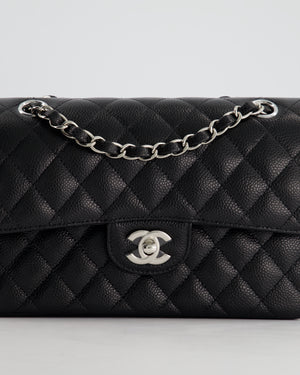 *HOT* Chanel Black Small Classic Double Flap Bag in Caviar Leather with Silver Hardware RRP £8,180