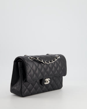 *HOT* Chanel Black Small Classic Double Flap Bag in Caviar Leather with Silver Hardware RRP £8,180