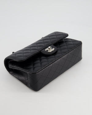 *HOT* Chanel Black Small Classic Double Flap Bag in Caviar Leather with Silver Hardware RRP £8,180