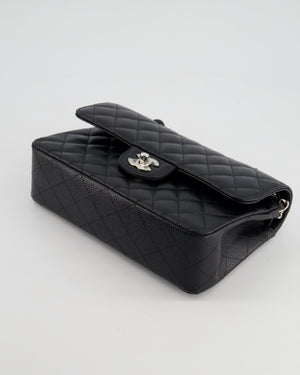 *HOT* Chanel Black Small Classic Double Flap Bag in Caviar Leather with Silver Hardware RRP £8,180