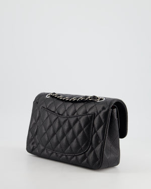 *HOT* Chanel Black Small Classic Double Flap Bag in Caviar Leather with Silver Hardware RRP £8,180