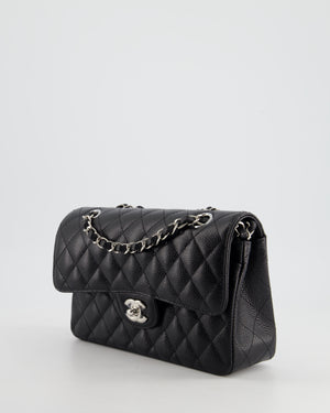 *HOT* Chanel Black Small Classic Double Flap Bag in Caviar Leather with Silver Hardware RRP £8,180