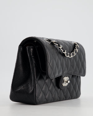 *HOT* Chanel Black Small Classic Double Flap Bag in Caviar Leather with Silver Hardware RRP £8,180