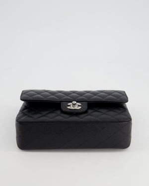 *HOT* Chanel Black Small Classic Double Flap Bag in Caviar Leather with Silver Hardware RRP £8,180