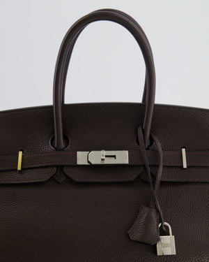 Hermès Birkin 35cm Bag in Chocolate Brown Togo Leather with Palladium Hardware