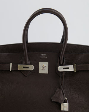 Hermès Birkin 35cm Bag in Chocolate Brown Togo Leather with Palladium Hardware