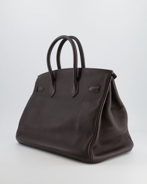 Hermès Birkin 35cm Bag in Chocolate Brown Togo Leather with Palladium Hardware