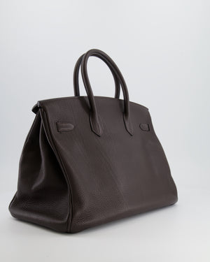 Hermès Birkin 35cm Bag in Chocolate Brown Togo Leather with Palladium Hardware