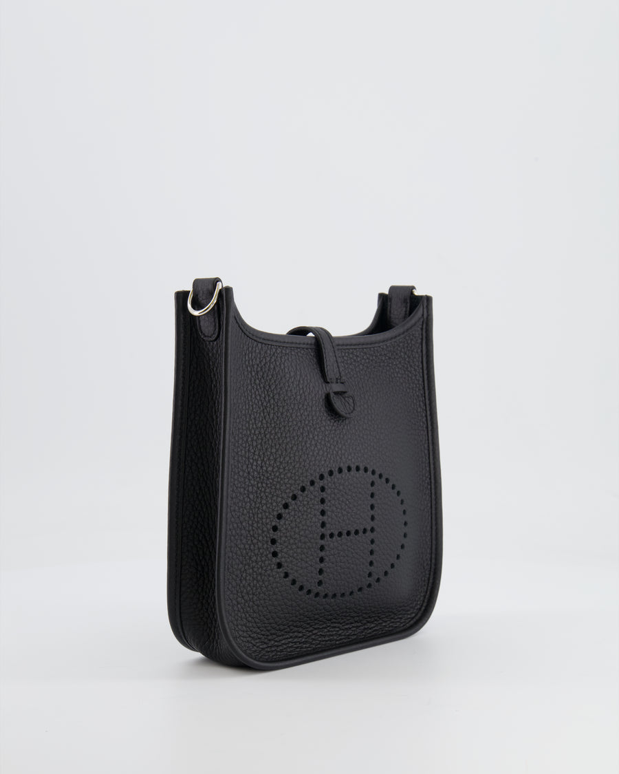 *STORE FRESH* Hermès Mini Evelyne Bag in Black Clemence Leather with Palladium Hardware