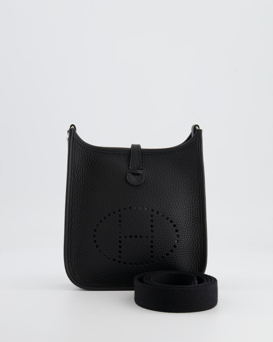 *STORE FRESH* Hermès Mini Evelyne Bag in Black Clemence Leather with Palladium Hardware