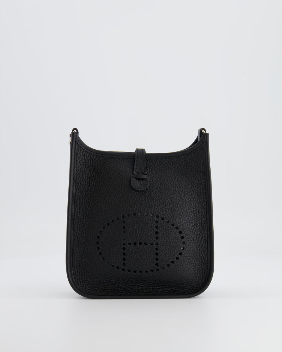 *STORE FRESH* Hermès Mini Evelyne Bag in Black Clemence Leather with Palladium Hardware