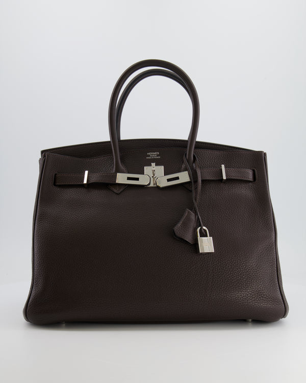 Hermès Birkin 35cm Bag in Chocolate Brown Togo Leather with Palladium Hardware